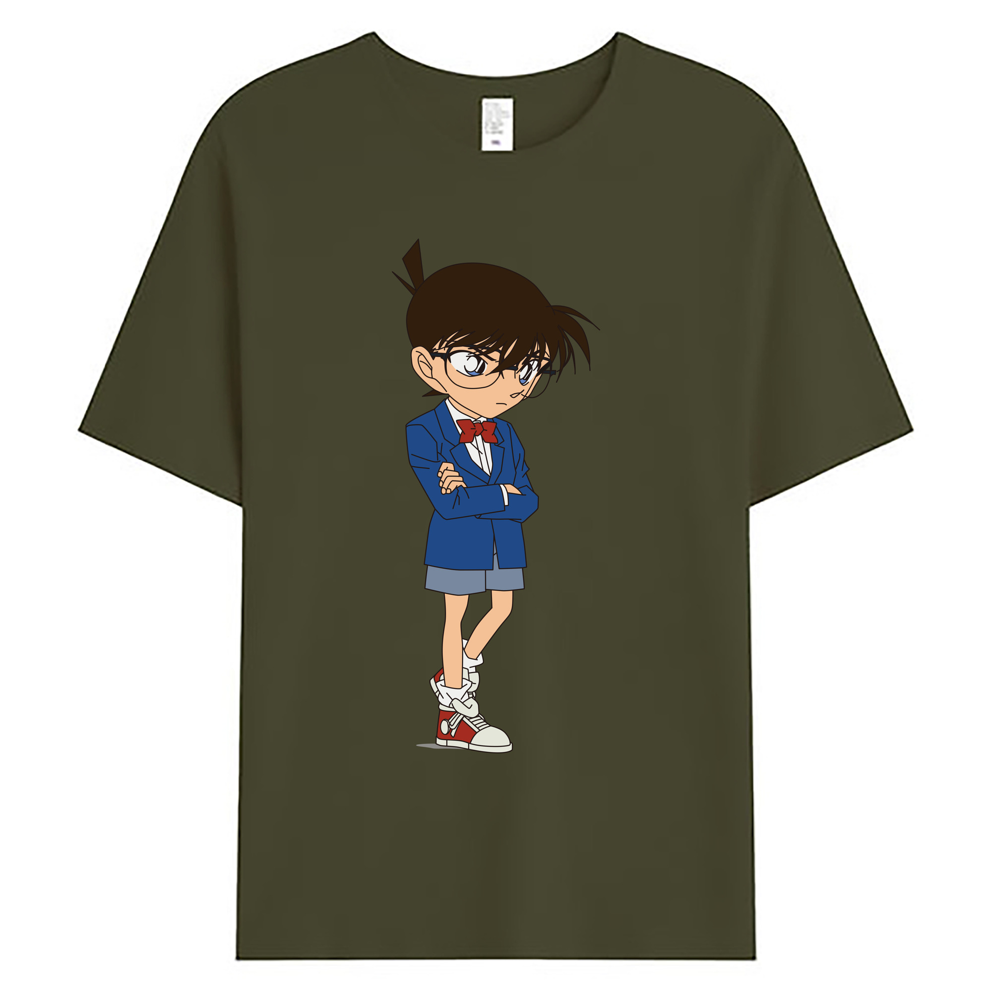 （画像用） 名探偵コナン 江戸川 コナン Detective Conan Conan Edogawa 綿100％ メンズ半袖Tシャツ｜肌触りやわらか＆通気性